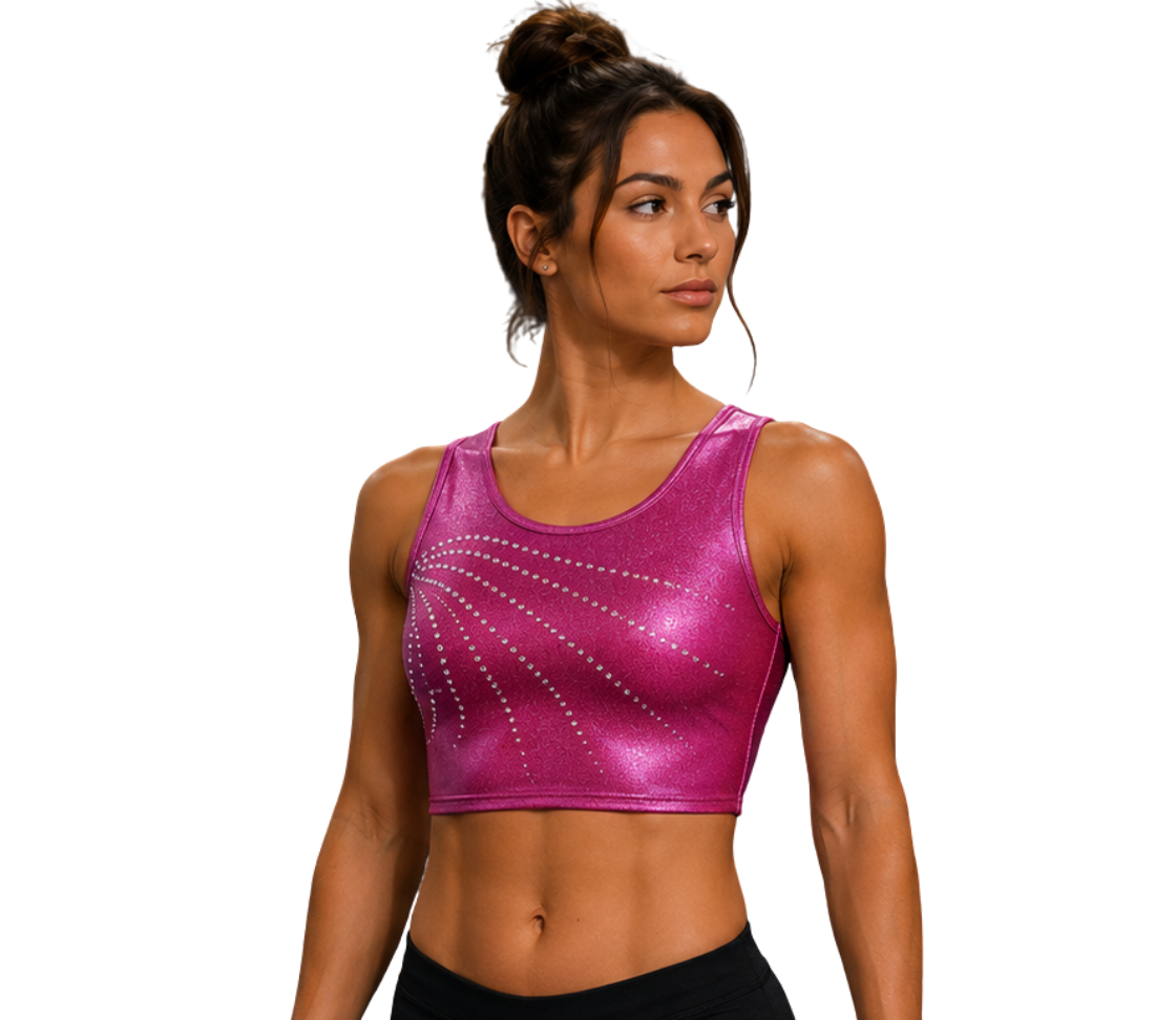 PINK SHINY MYSTIQUE CROP TOP