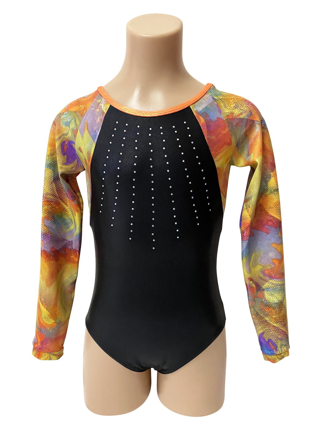 BLACK SHINY FOIL MULTI-COLOUR LONG SLEEVES