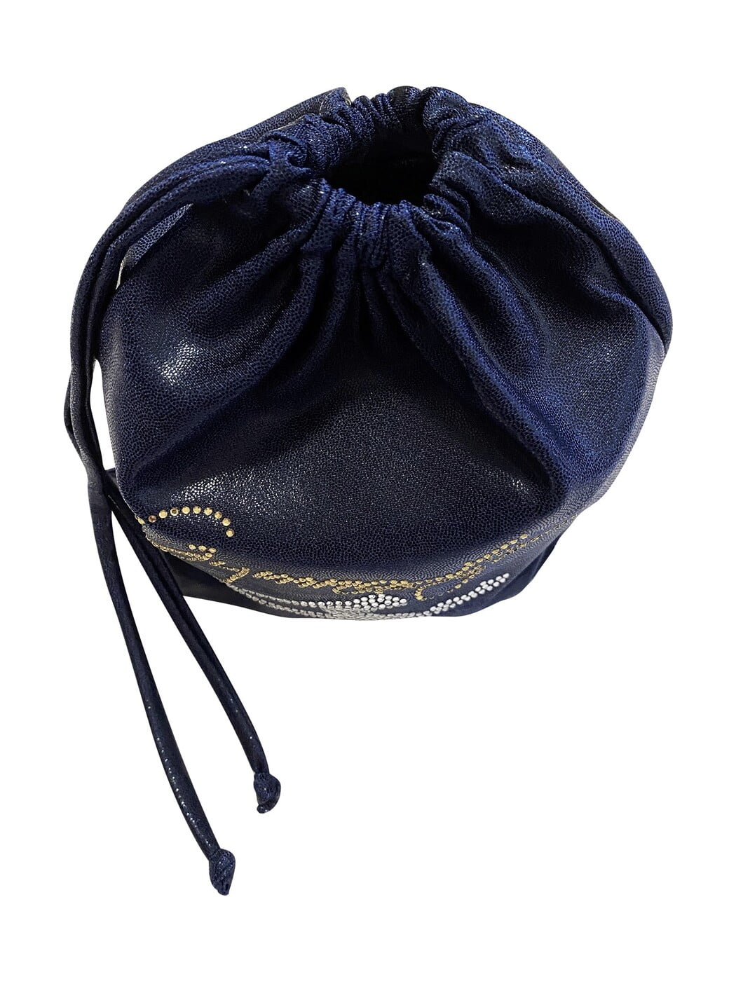 NAVY SHINY MYSTIQUE WITH GOLD STONES GRIP BAG