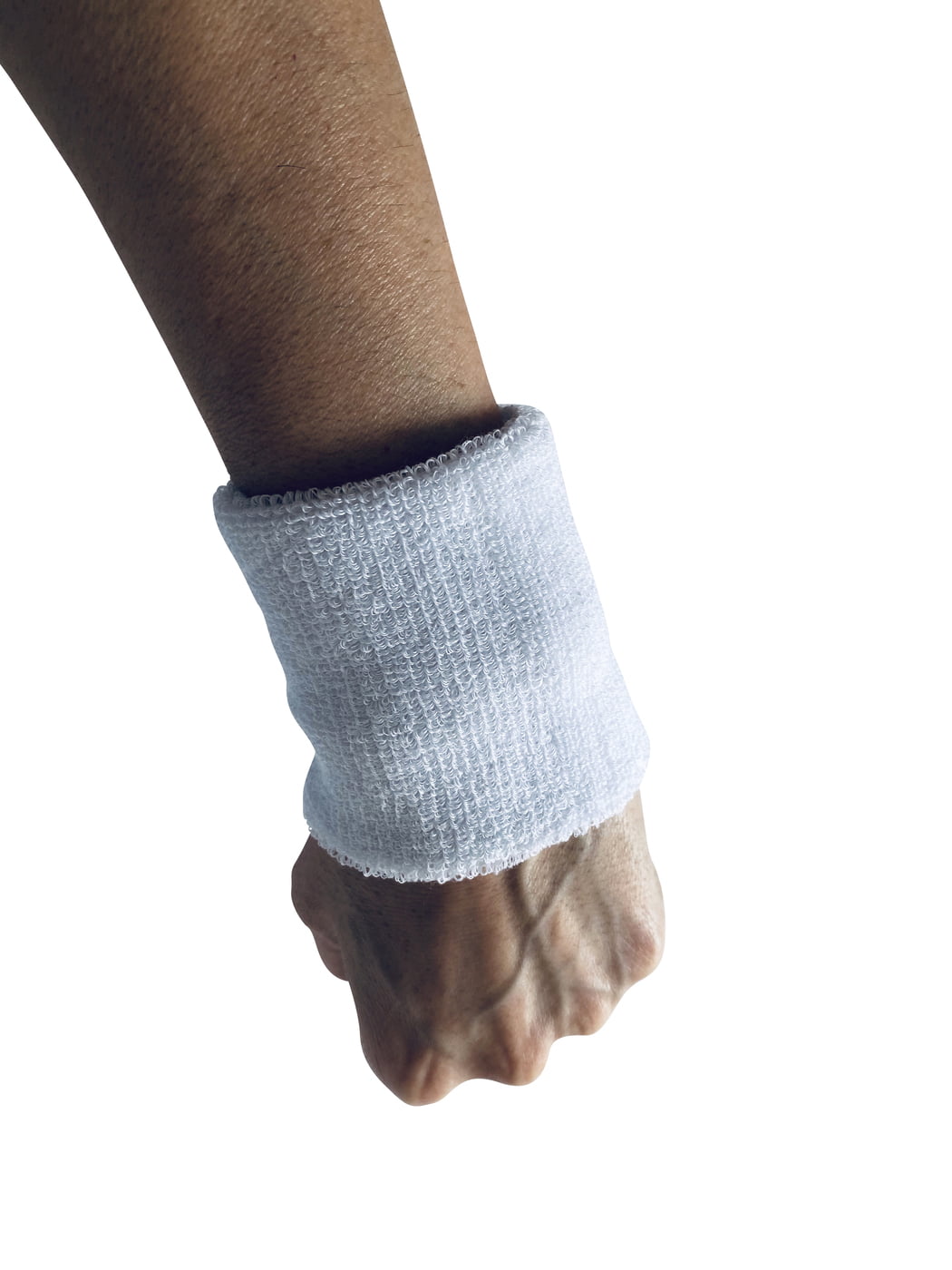 PLAIN WHITE WRIST BANDS 8cm length (pair)