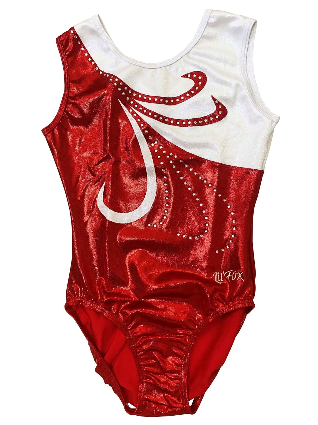 RED AND PEARL WHITE MYSTIQUE WITH CRYSTALS