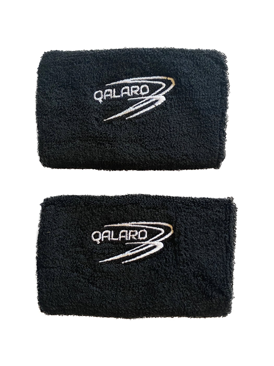 QALARO BLACK JUNIOR WRIST BANDS 10cm length (pair)
