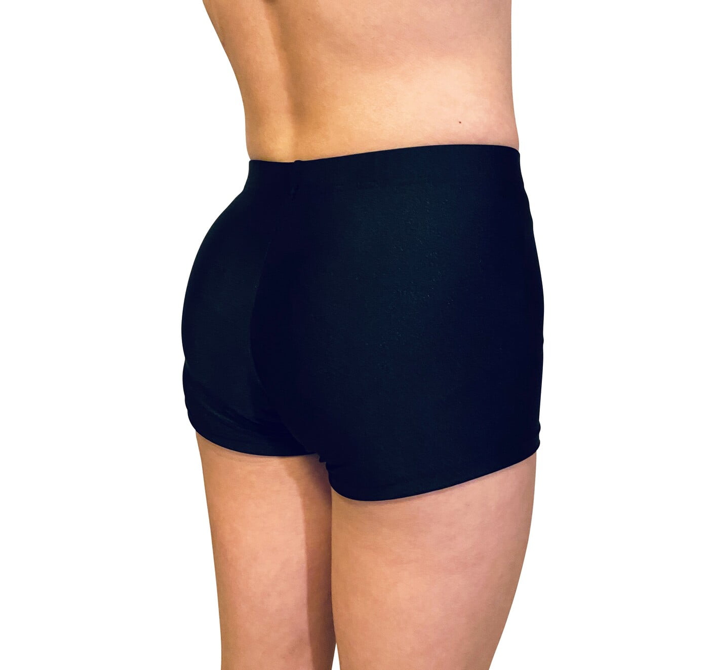 BLACK LYCRA BIKE SHORTS.