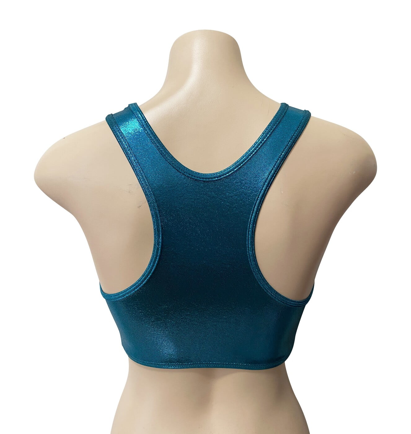 TEAL GREEN SHINY MYSTIQUE CROP TOP