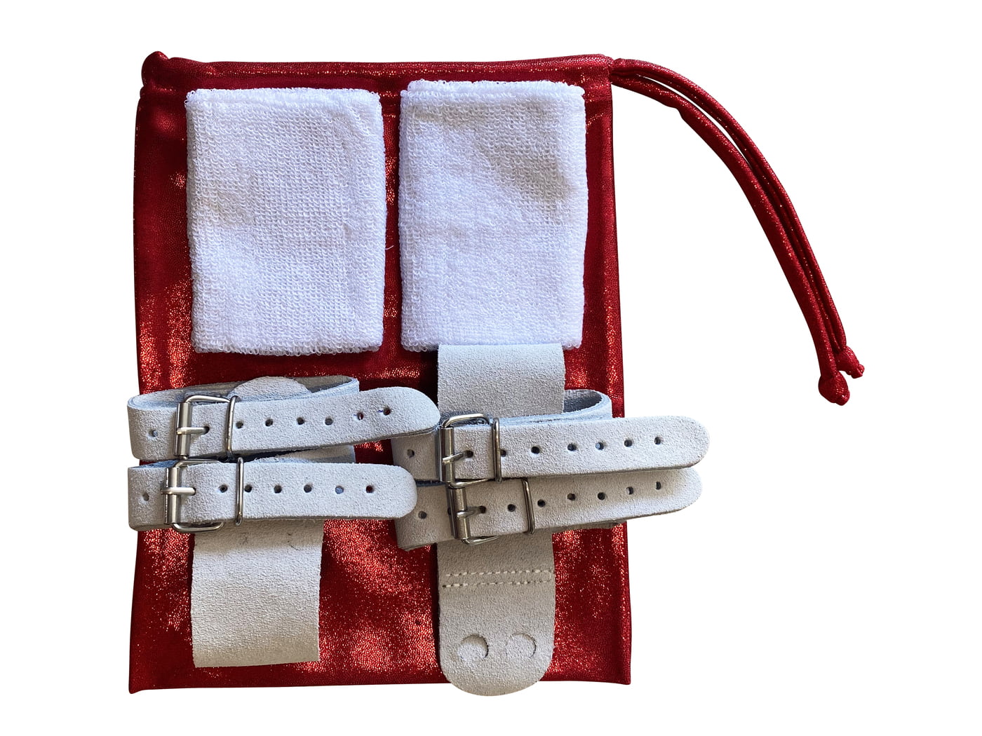RED SHINY FOIL GRIP BAG 'GYMNASTICS' RHINESTONES