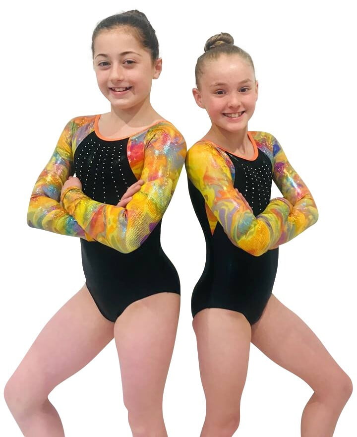 BLACK SHINY FOIL MULTI-COLOUR LONG SLEEVES