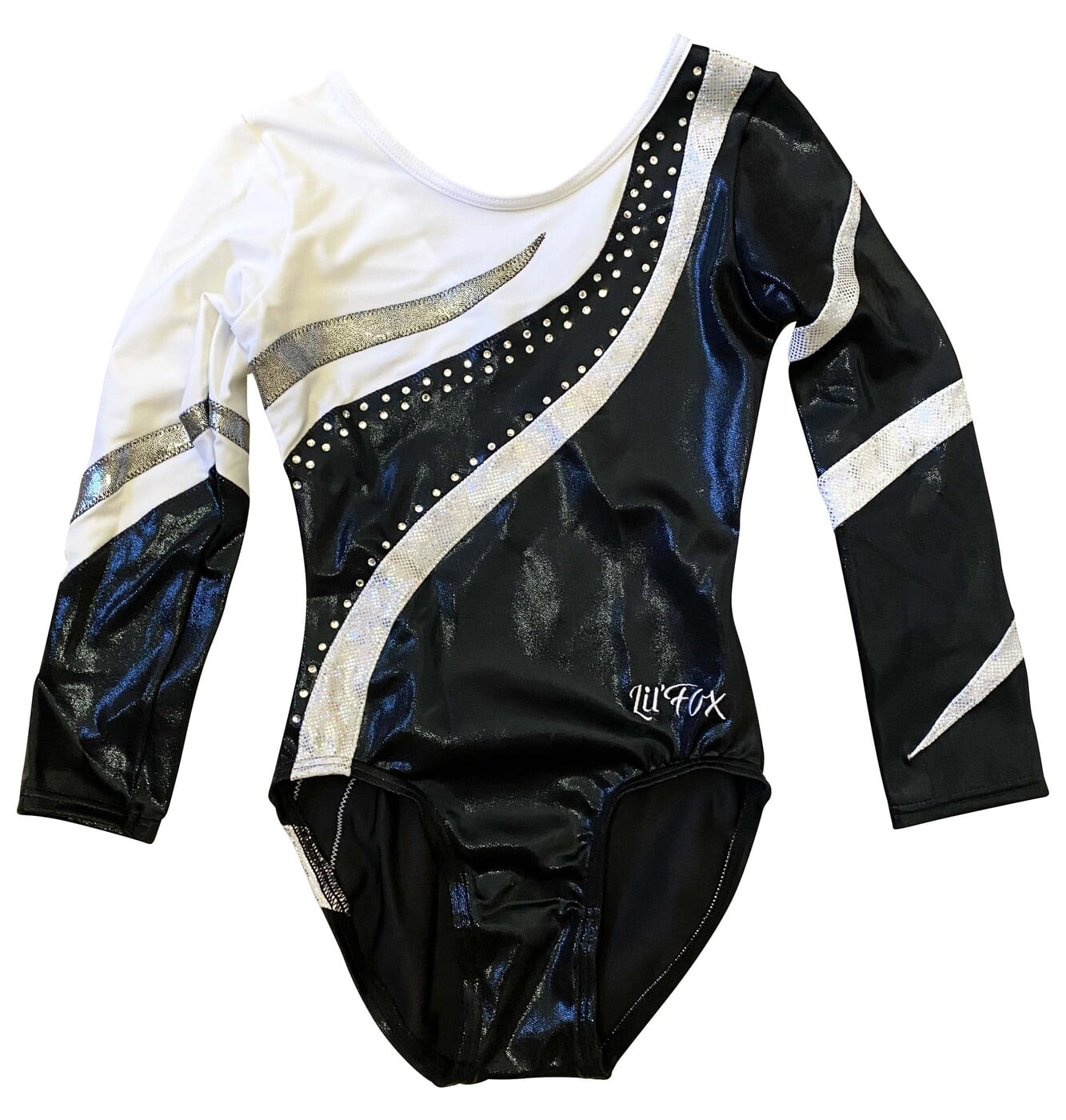 BLACK / SILVER MYST, MATT WHITE AND RHINESTONES LONG SLEEVE