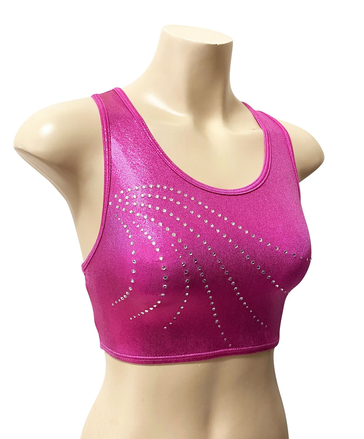 PINK SHINY MYSTIQUE CROP TOP