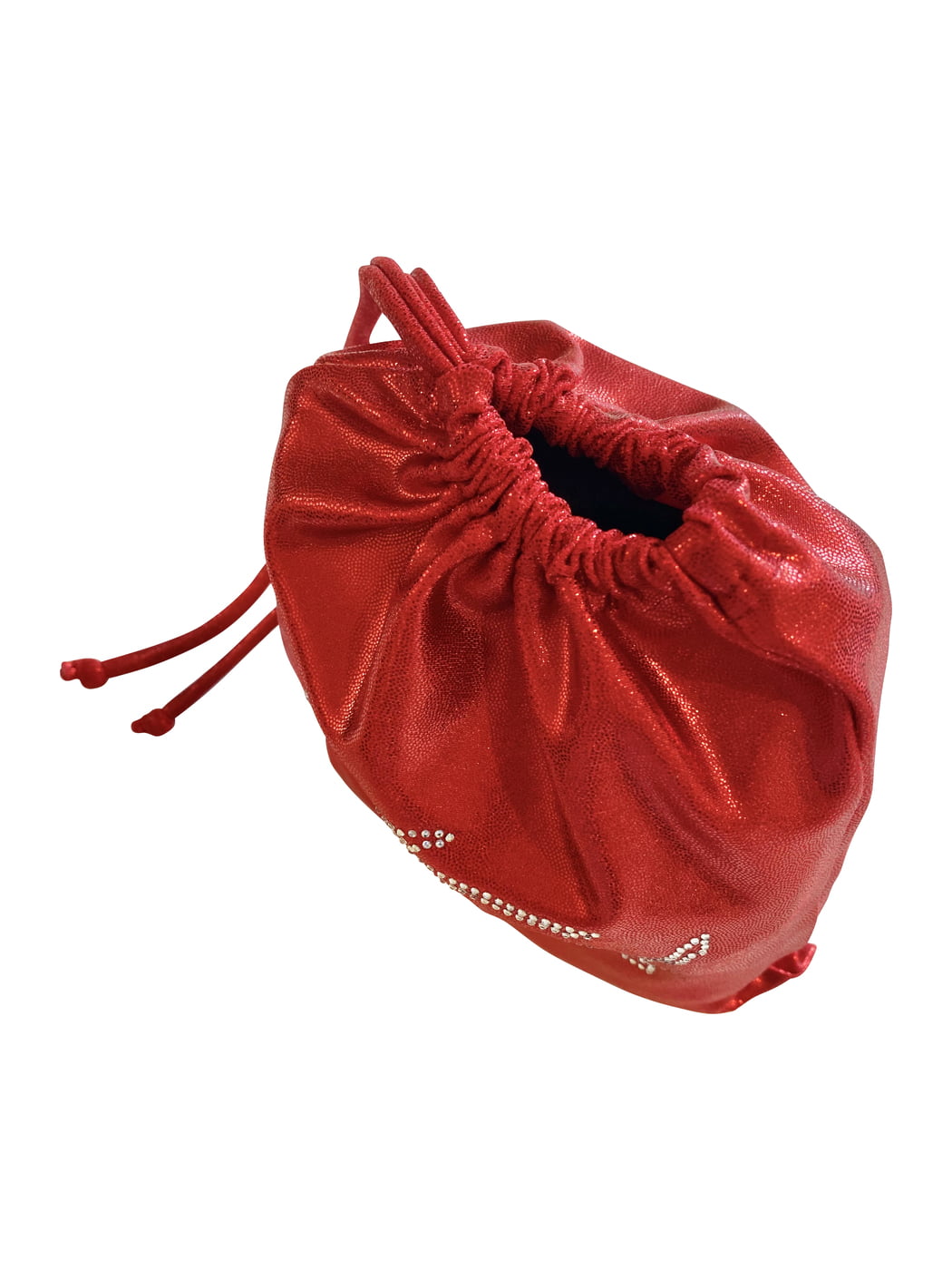 RED MYSTIQUE GRIP BAG WITH 'GYMNAST' RHINESTONES