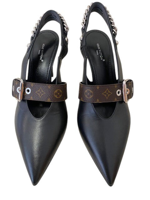 AUTHENTIC LOUIS VUITTON VIBE SLINGBACK PUMPS AS NEW SIZE 38