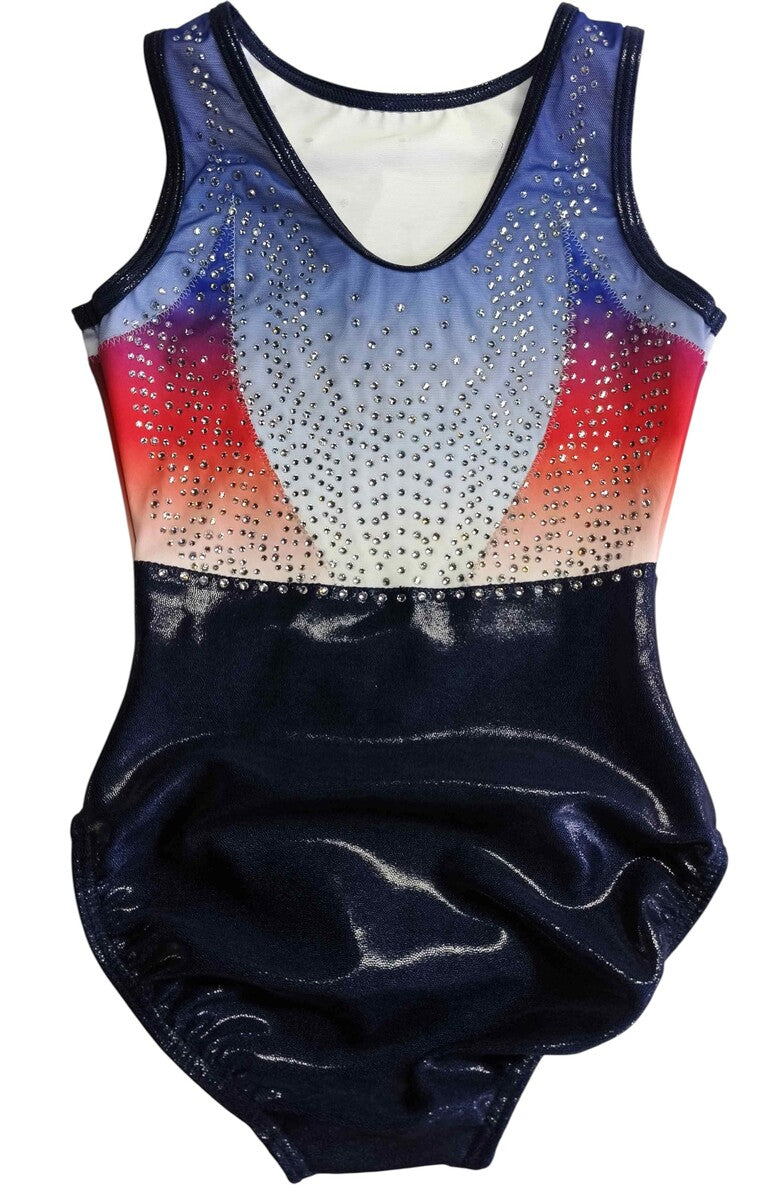 RED BEJEWELLED NAVY & RED OMBRE WITH STONES