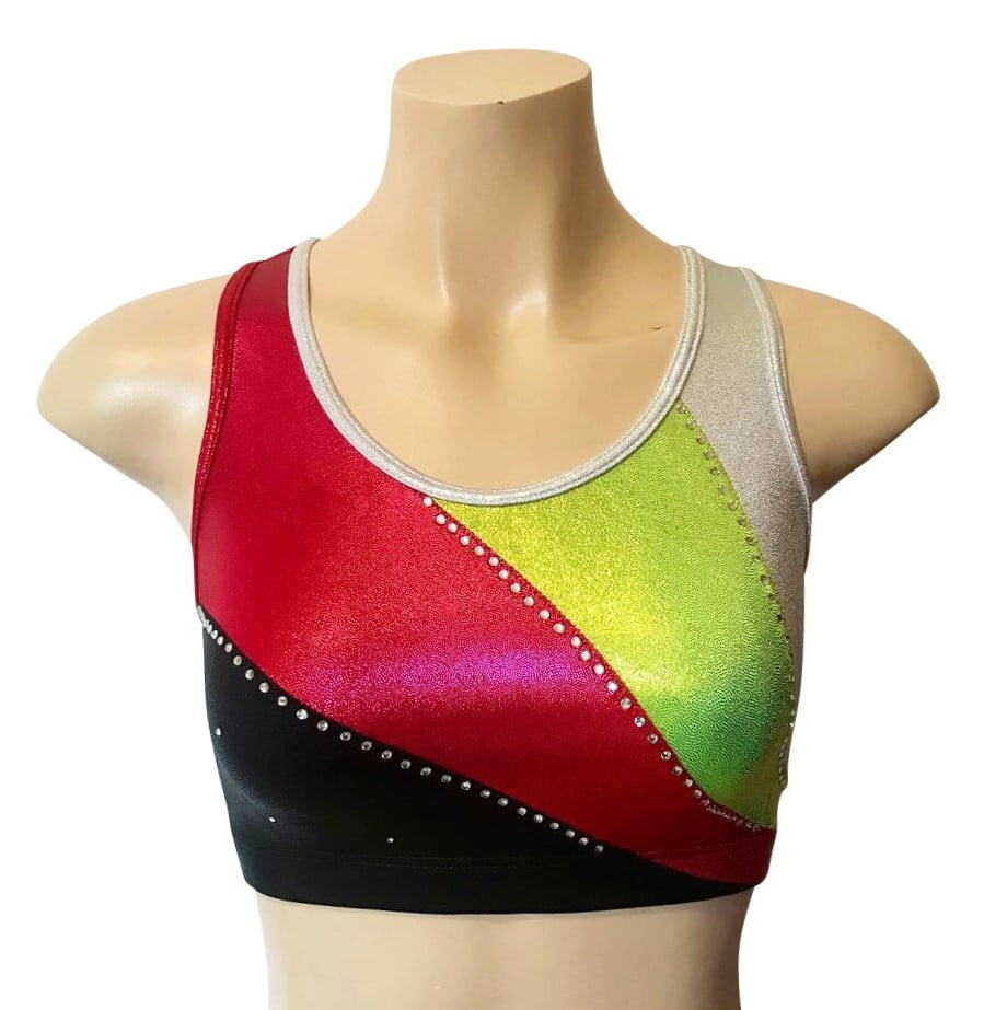 HOT PINK SWIRL SWOOSH CROP TOP