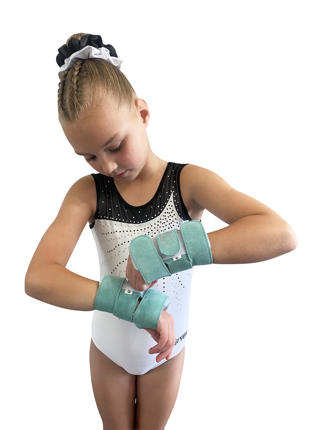 QALARO - MINT GREEN SUEDE WRIST SUPPORTS (pair)
