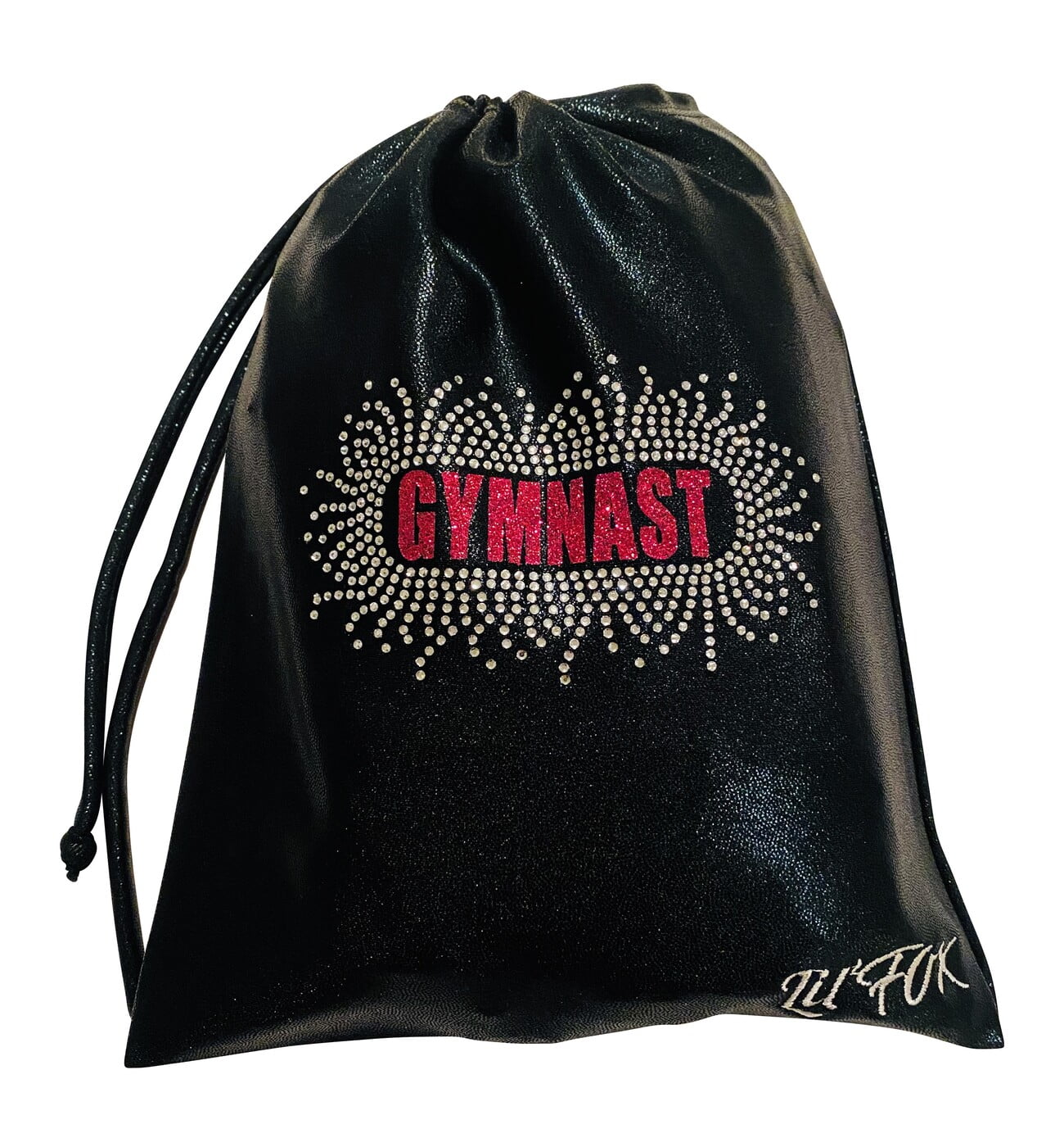 BLACK & HOT PINK SHINY MYSTIQUE GRIP BAG 8x10"