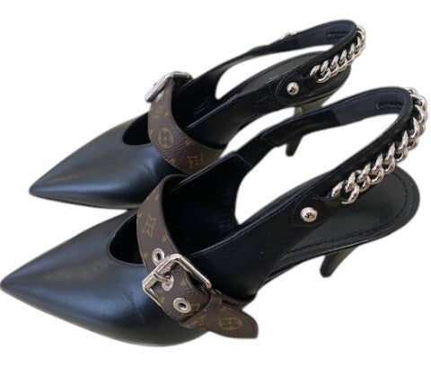 AUTHENTIC LOUIS VUITTON VIBE SLINGBACK PUMPS AS NEW SIZE 38