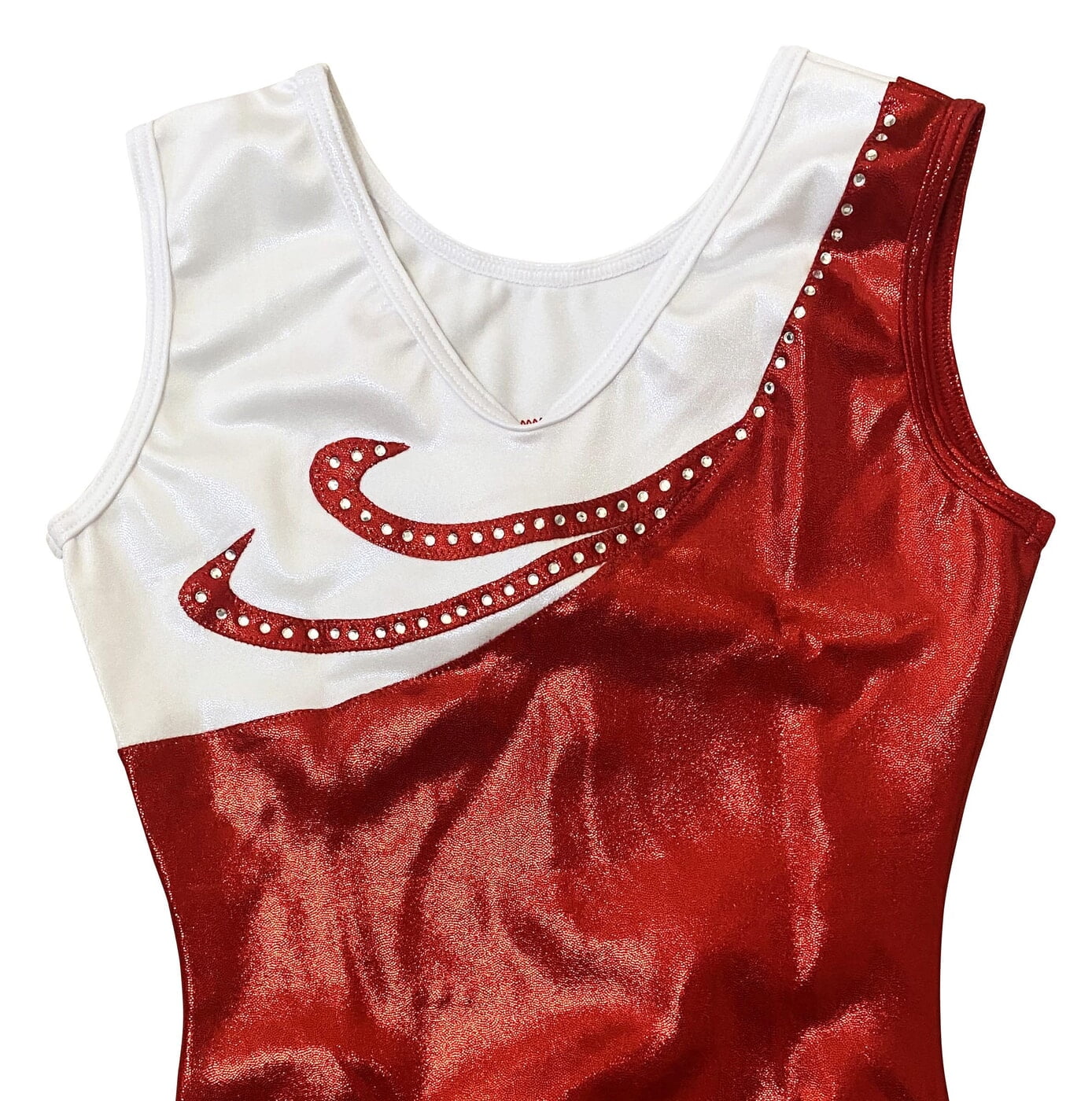 RED AND PEARL WHITE MYSTIQUE WITH CRYSTALS