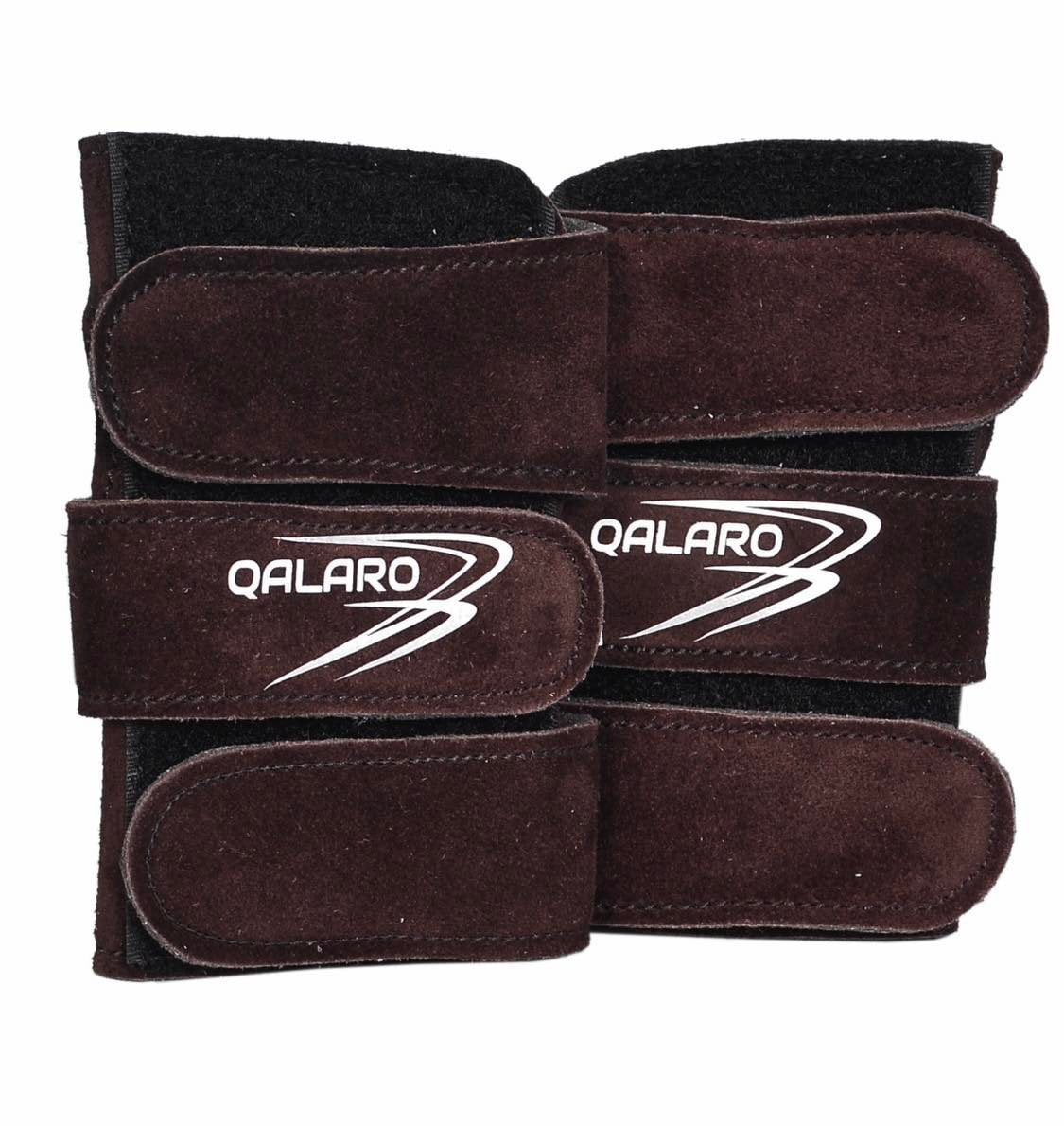 QALARO - DARK BROWN SUEDE WRIST SUPPORTS (pair)