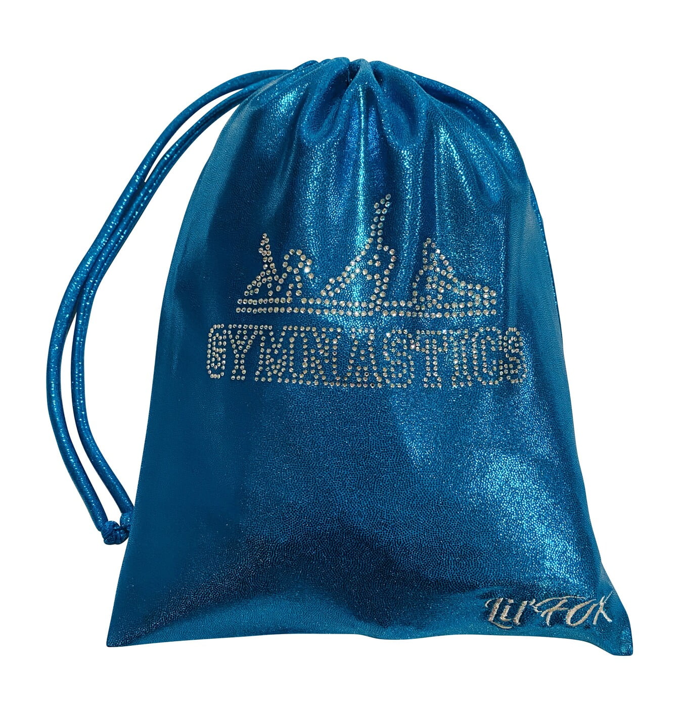OCEAN BLUE SHINY MYSTIQUE GRIP BAG WITH RHINESTONES 8x10"