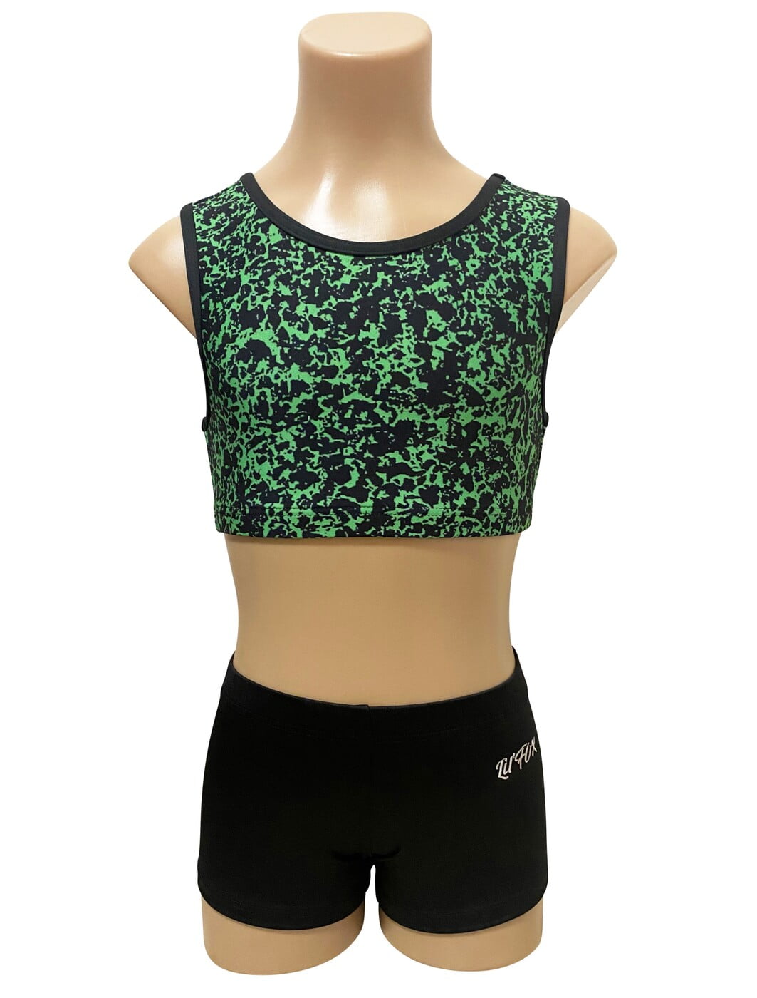 GREEN AND BLACK CROP SET