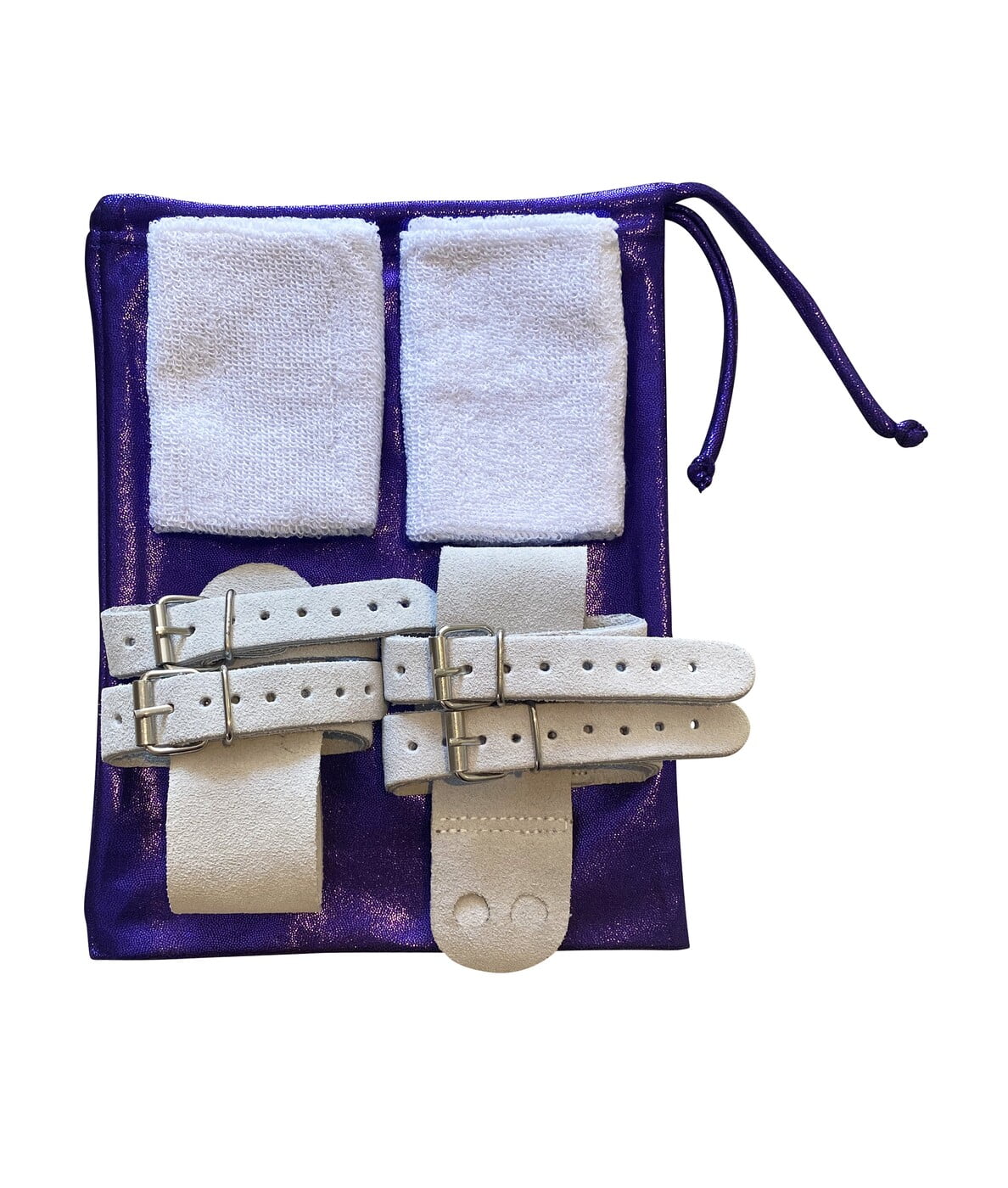 PURPLE SHINY MYSTIQUE GRIP BAG WITH 'GYMNASTICS' RHINESTONES 8x10"