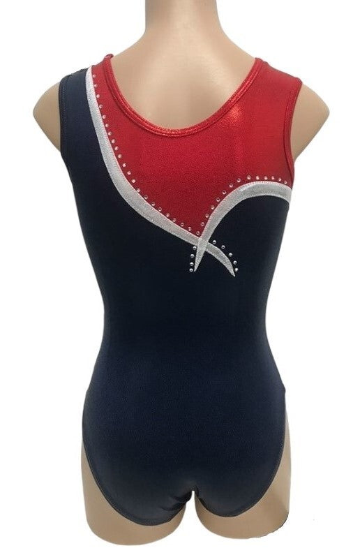RED, WHITE & NAVY MYSTIQUE SWIRL WITH CRYSTALS