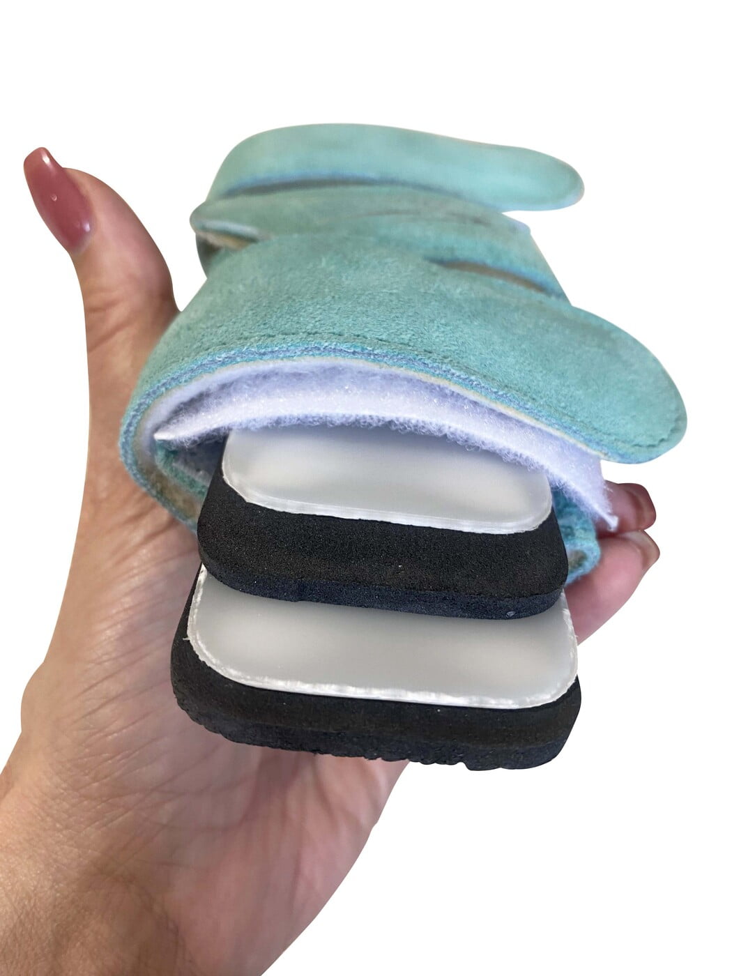 QALARO - MINT GREEN SUEDE WRIST SUPPORTS (pair)