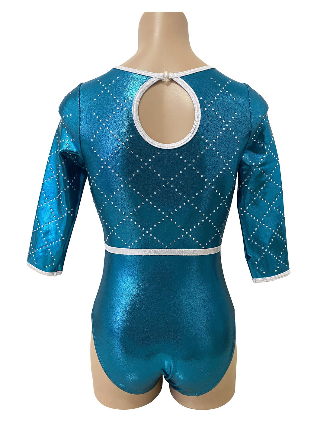 TEAL GREEN DIAMONDS 3/4 SLEEVE
