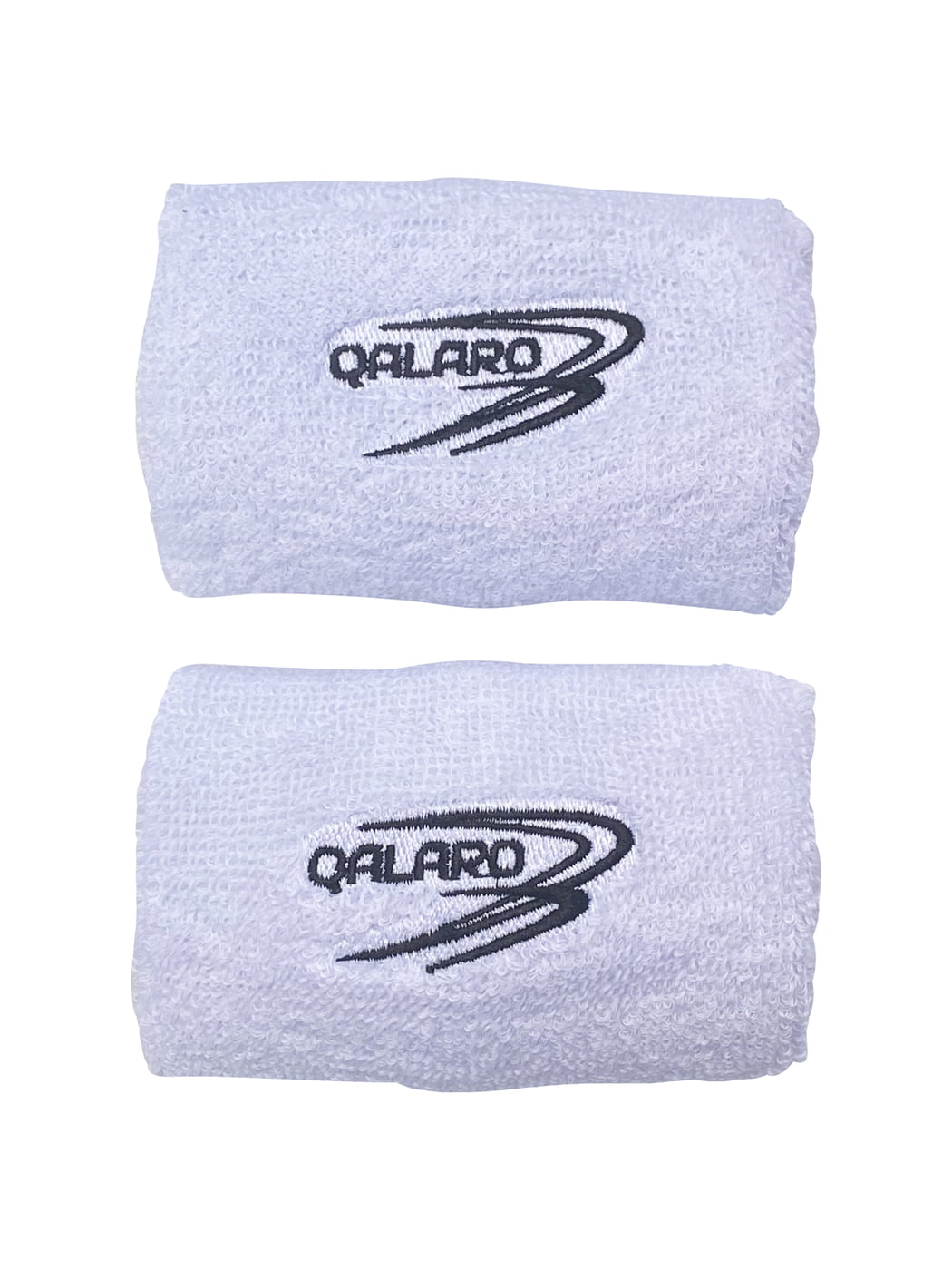 QALARO WHITE JUNIOR WRIST BANDS 10cm length (pair)