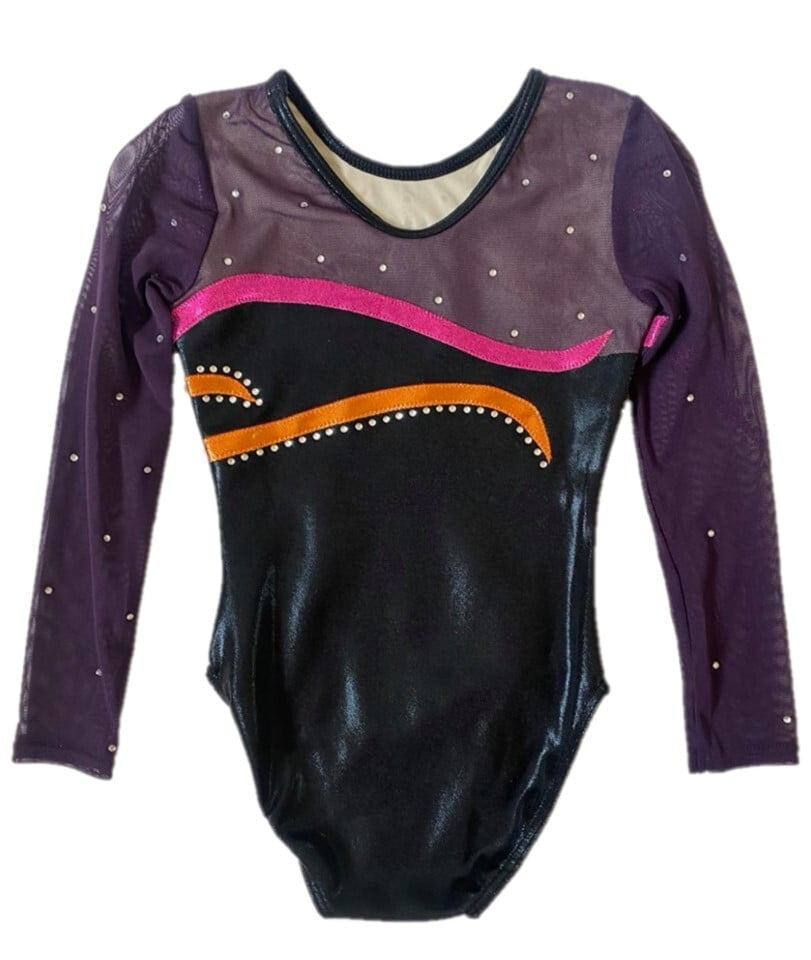 BLACK MYSTIQUE PINK/ORANGE SWIRLS LONG SLEEVES