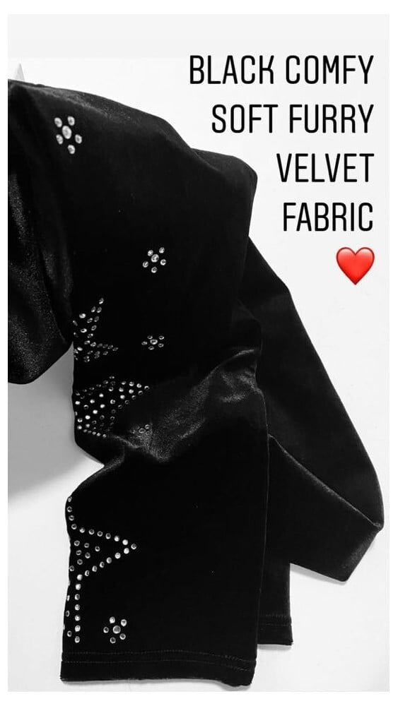 BLACK VELVET STAR 3/4 LEGGINGS