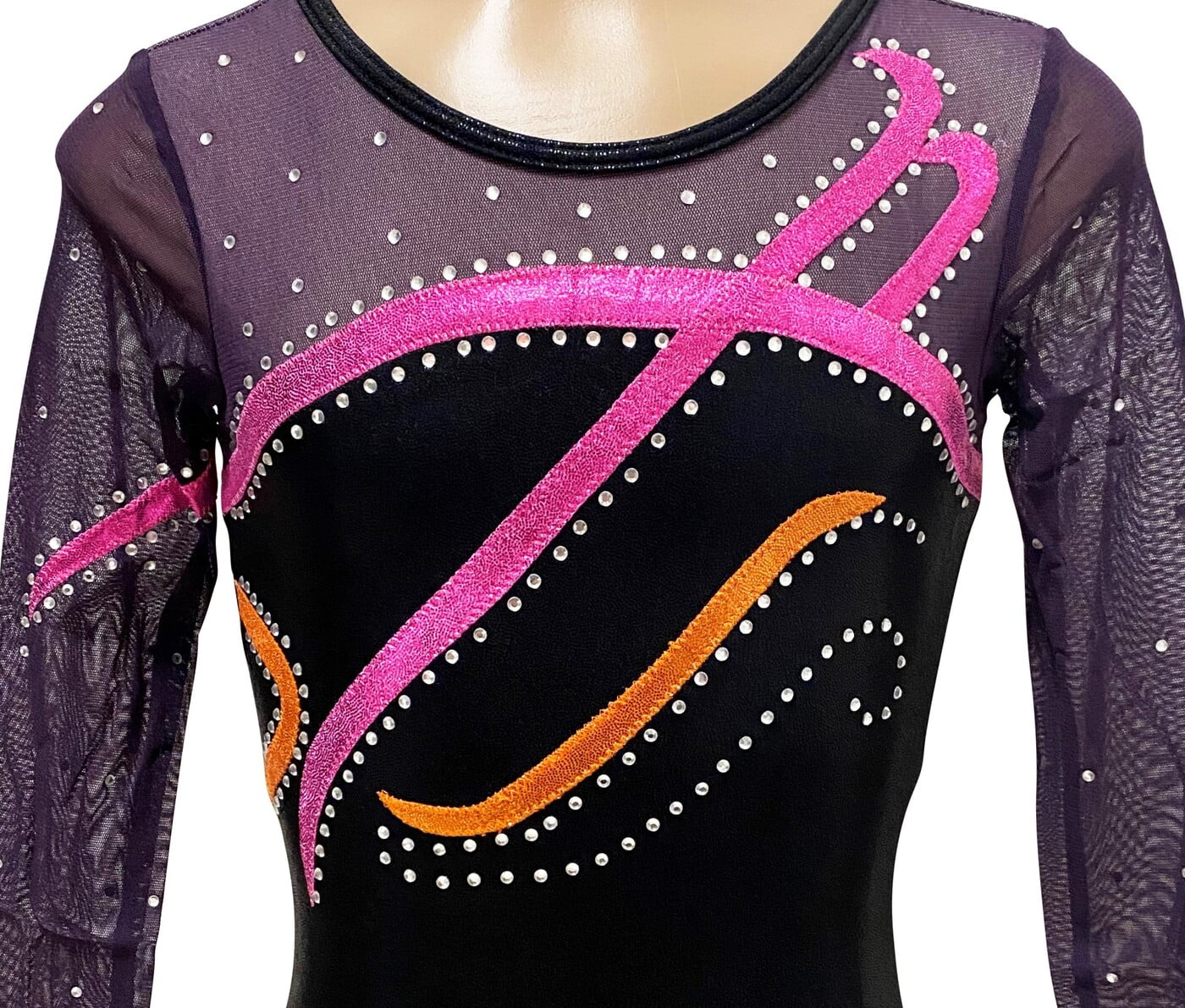 BLACK MYSTIQUE PINK/ORANGE SWIRLS LONG SLEEVES