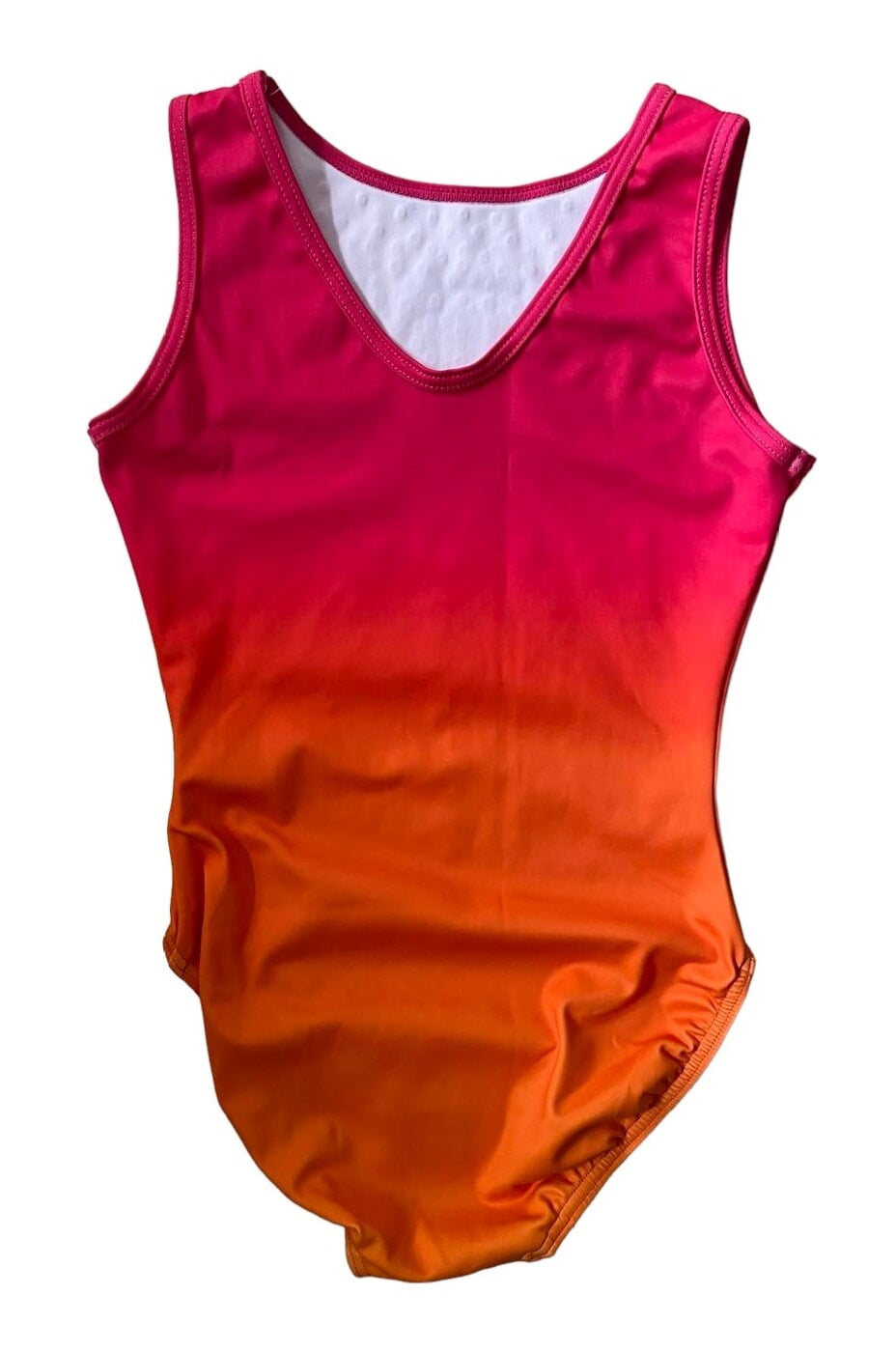 SUNSET PINK TO ORANGE OMBRE LYCRA SHIMMER