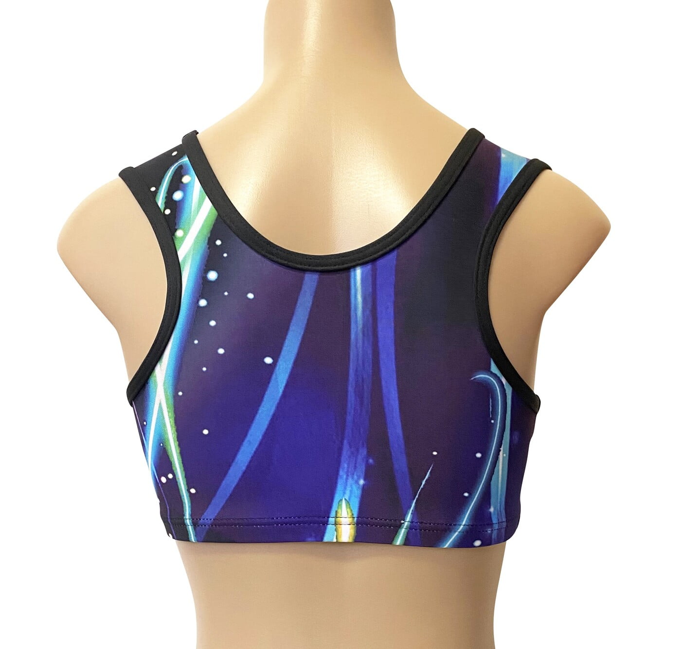 ELECTRIC BLUE GALAXY CROP TOP LYCRA PRINT