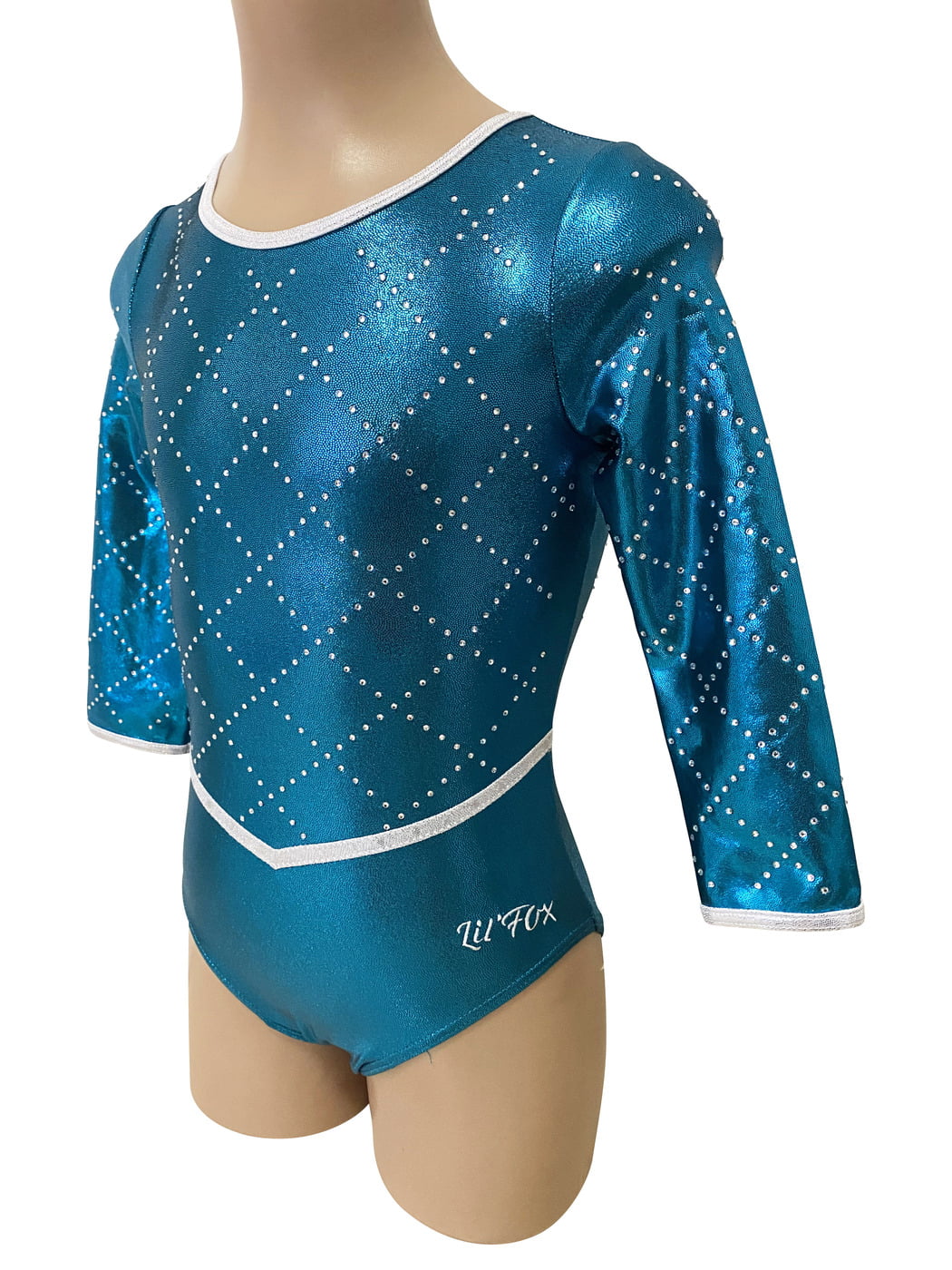 TEAL GREEN DIAMONDS 3/4 SLEEVE