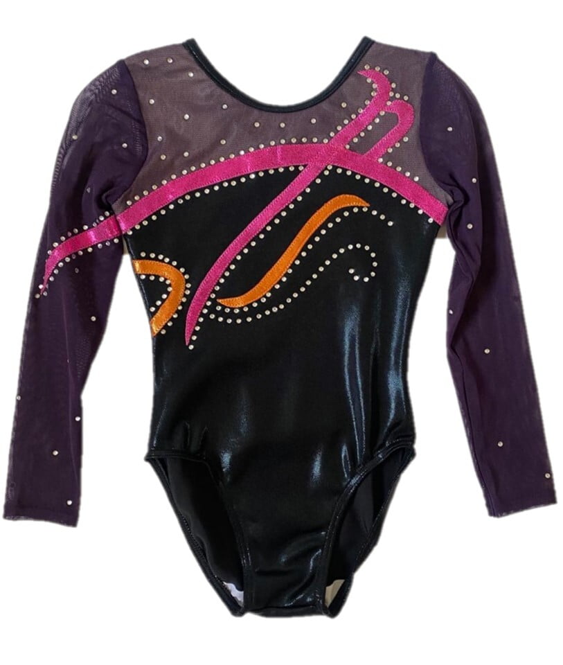 BLACK MYSTIQUE PINK/ORANGE SWIRLS LONG SLEEVES