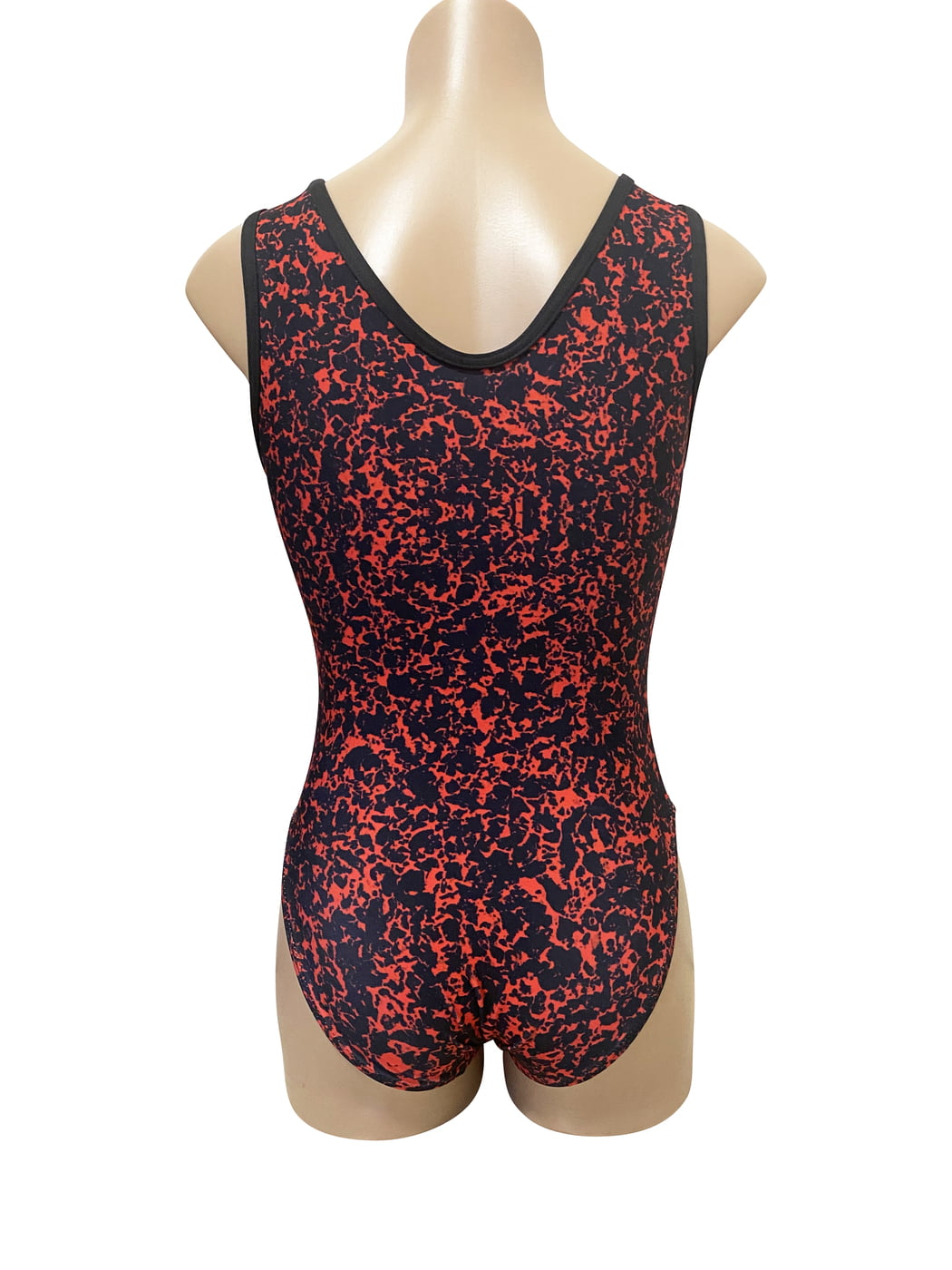 RED AND BLACK SPECKLE LYCRA PRINT