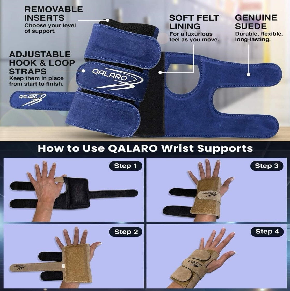 QALARO - MINT GREEN SUEDE WRIST SUPPORTS (pair)
