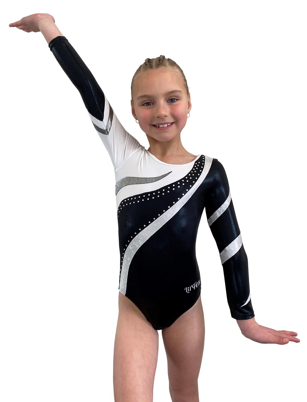 BLACK / SILVER MYST, MATT WHITE AND RHINESTONES LONG SLEEVE