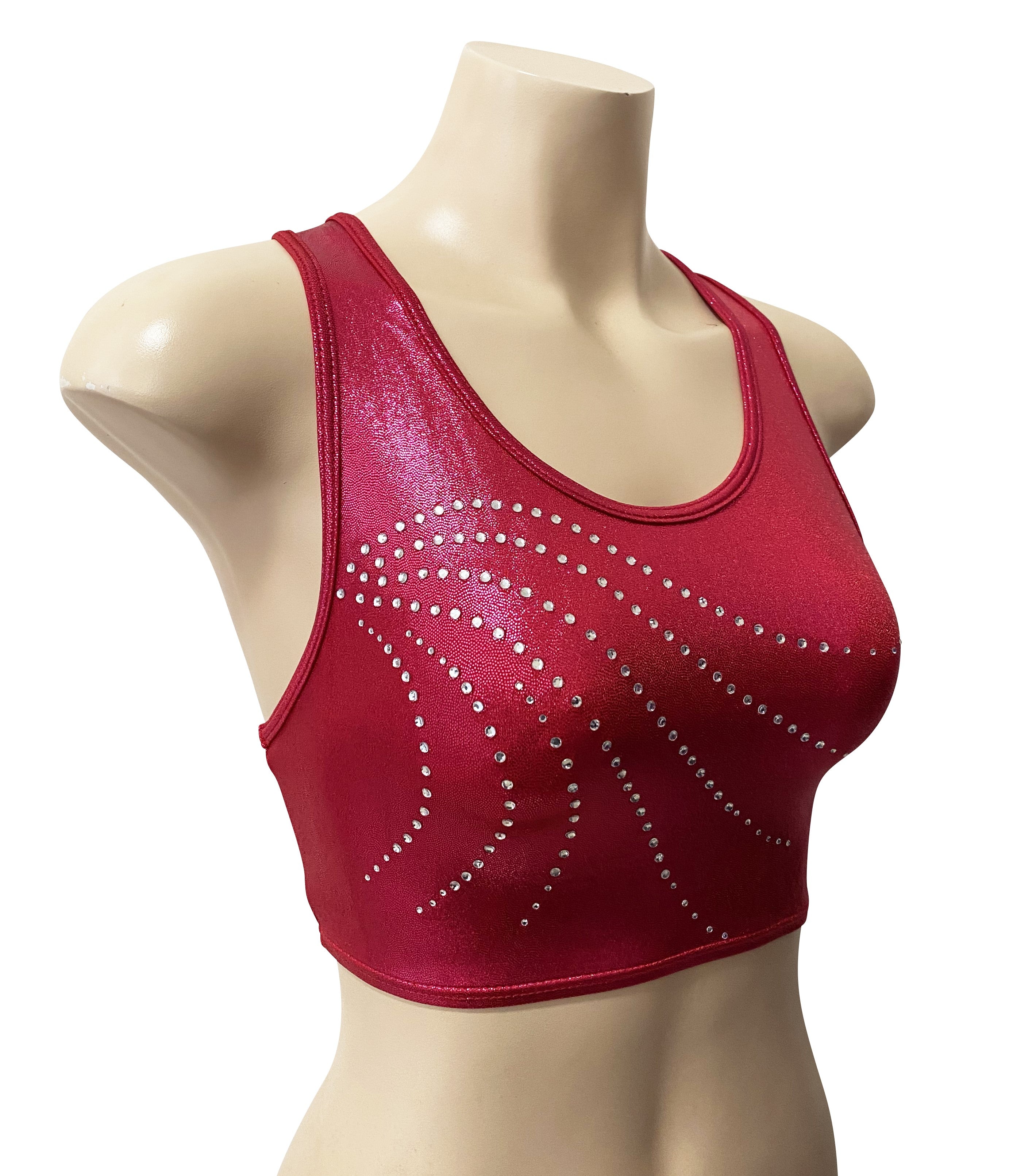 BERRY SHINY FOIL CROP TOP