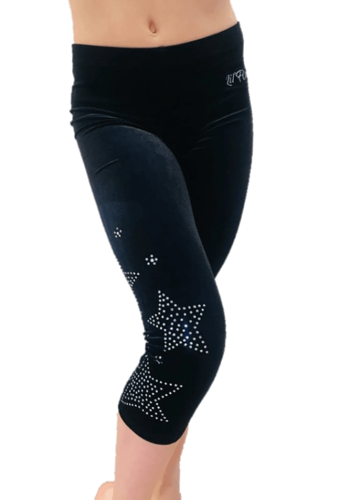 BLACK VELVET STAR 3/4 LEGGINGS