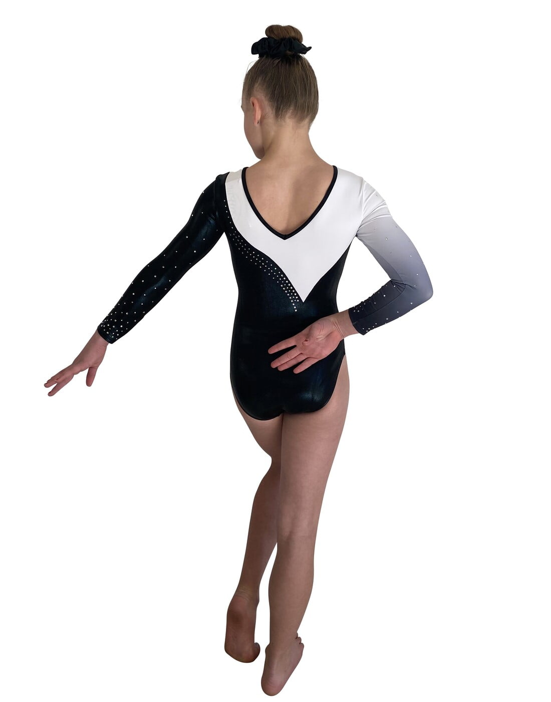 BLACK / WHITE OMBRE WITH RHINESTONES