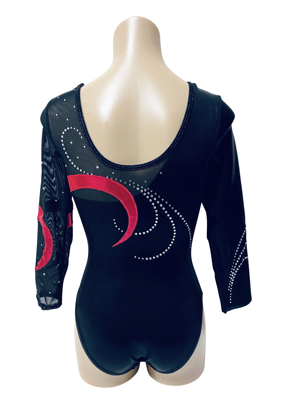 BLACK / BERRY SWIRL MYSTIQUE WITH MESH AND RHINESTONES LONG SLEEVE
