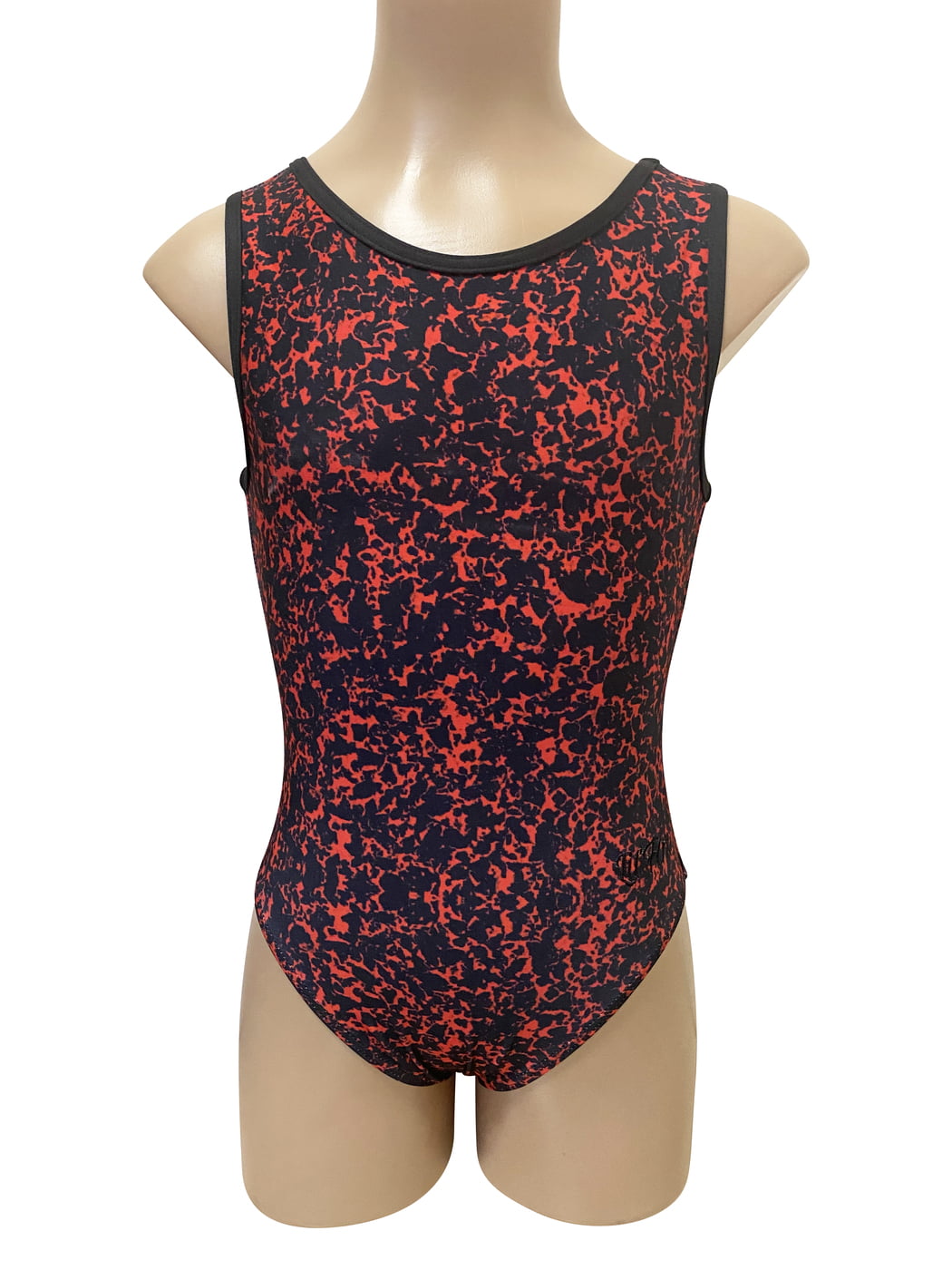 RED AND BLACK SPECKLE LYCRA PRINT