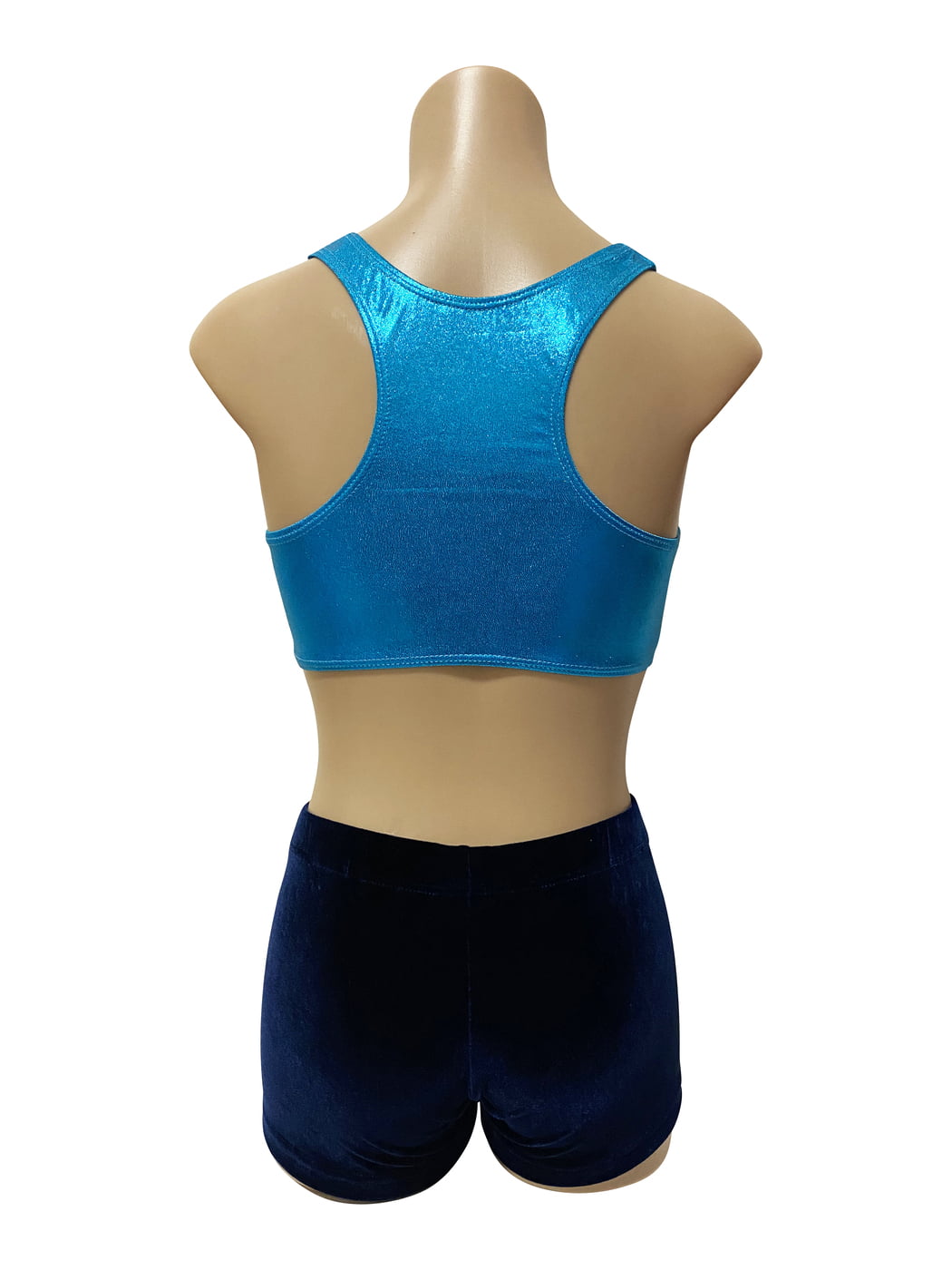 OCEAN BLUE WITH NAVY VELVET CROP SET