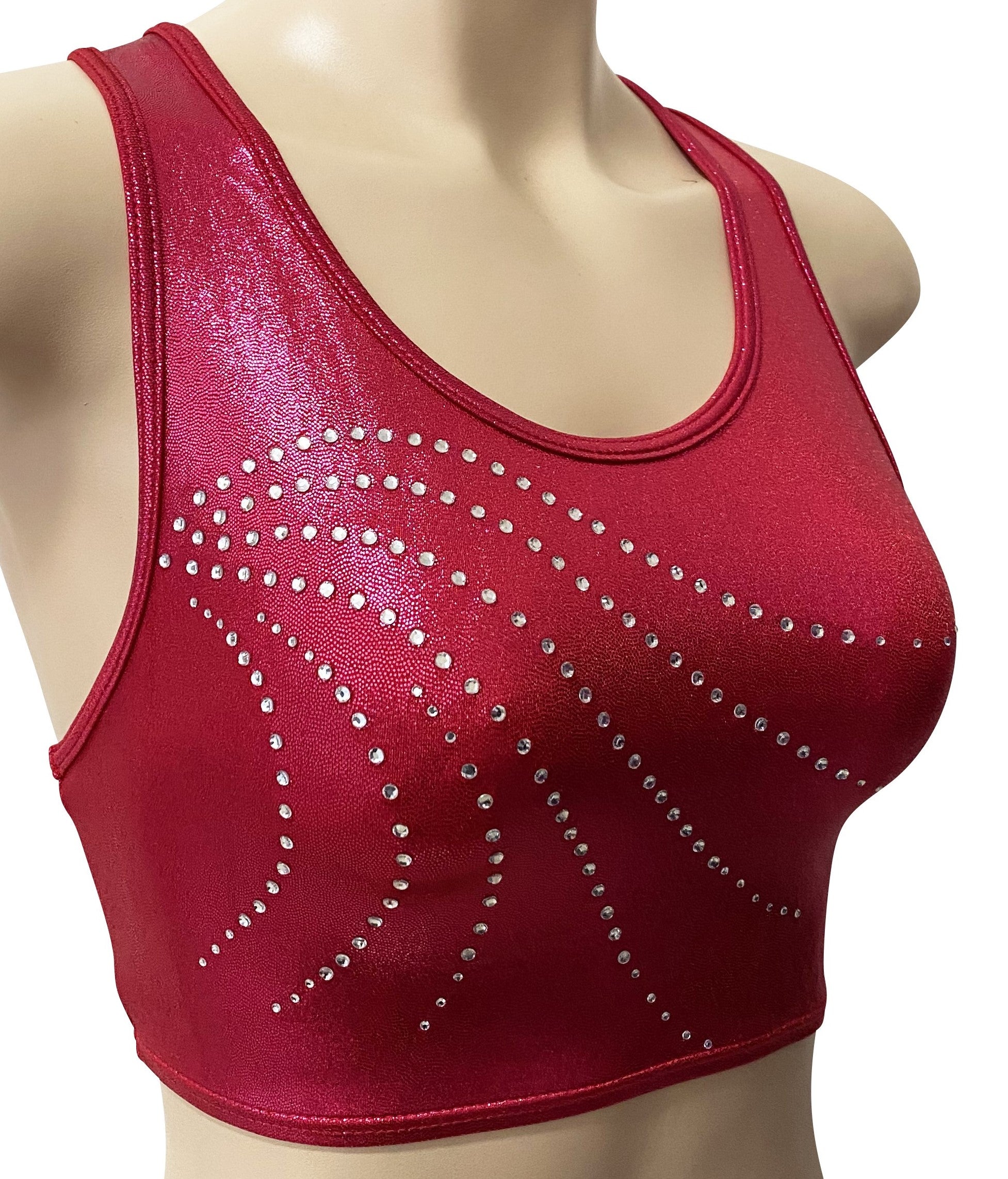 BERRY SHINY FOIL CROP TOP