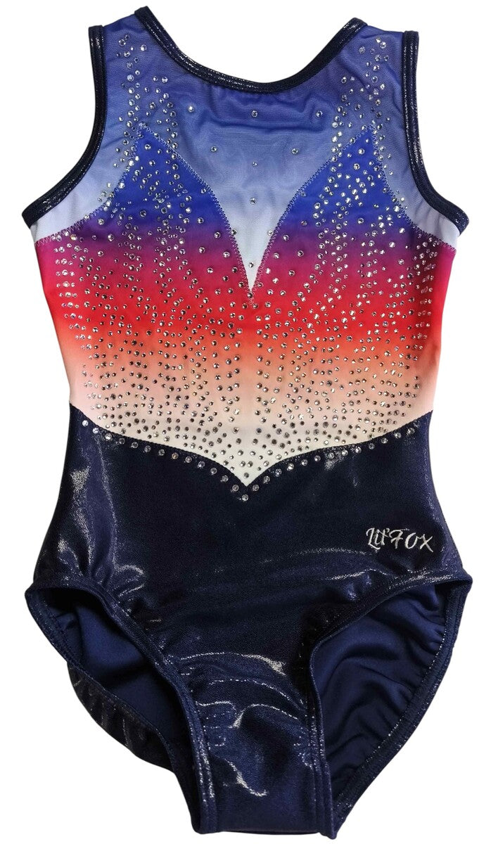 RED BEJEWELLED NAVY & RED OMBRE WITH STONES