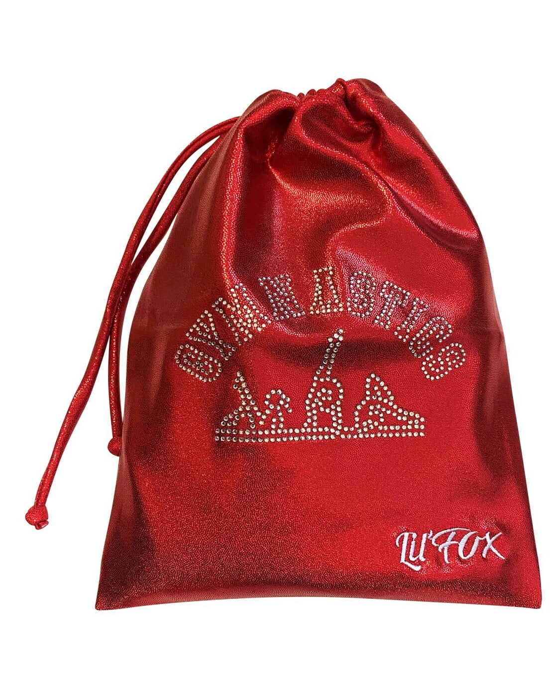 RED SHINY FOIL GRIP BAG 'GYMNASTICS' RHINESTONES