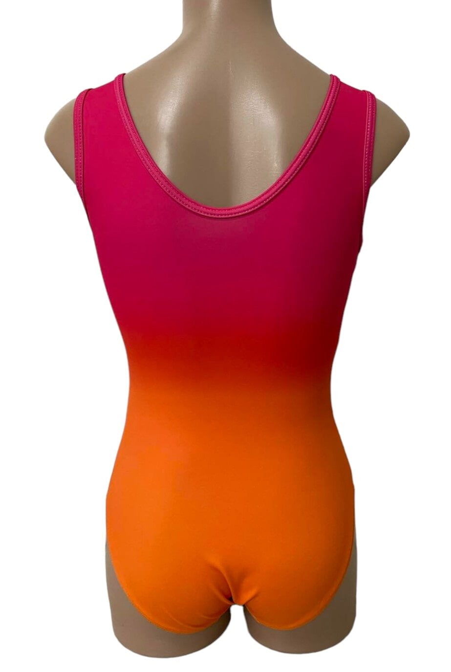 SUNSET PINK TO ORANGE OMBRE LYCRA SHIMMER