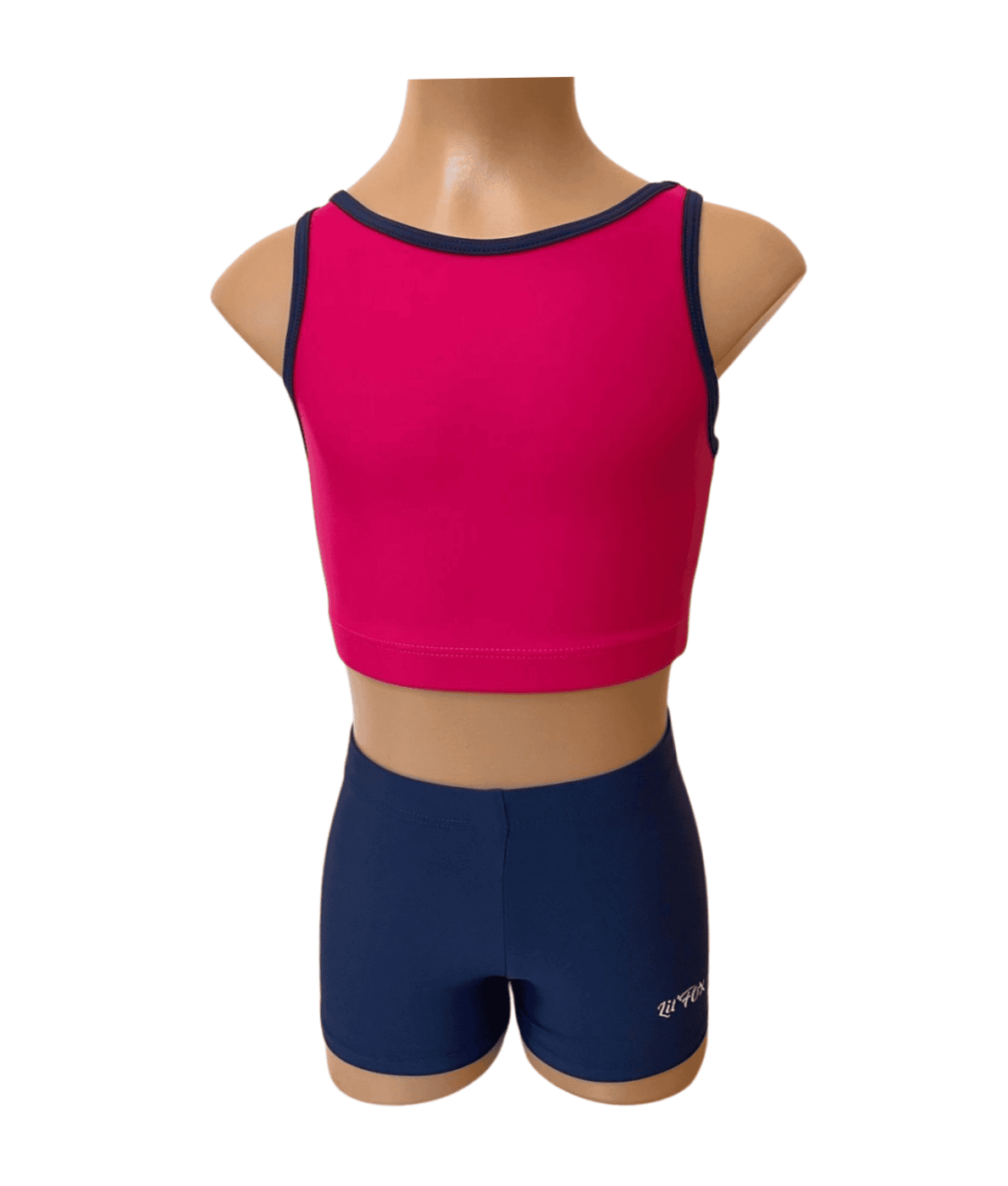 FUCHSIA & NAVY CROP SET XX BACK
