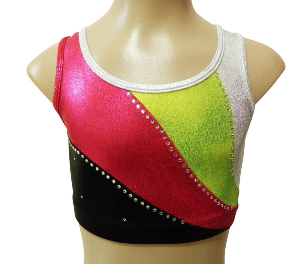 HOT PINK SWIRL SWOOSH CROP TOP